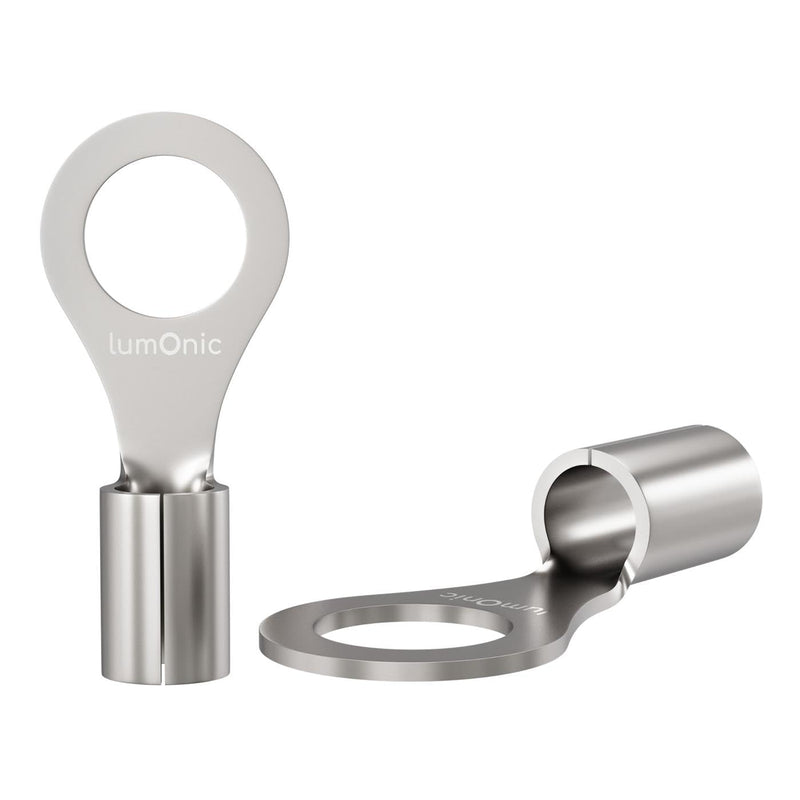 Lumonic 25 x Crimp Terminals Blank 0.5-1.5 mm² I Ring Cable Lugs M4 Uninsulated I Cable Lugs M4, Tube Cable Lug 0.5 mm2 1.5 mm2 Ring Eyelets, Crimp Connector 0,5-1,5mm² Hole diameter: M4