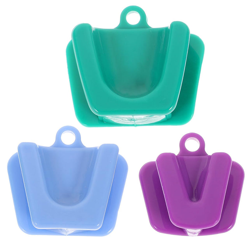 ROSENICE 3pcs Dental Mouth Prop Bite Block Cushion Opener Retractor Small Medium Large Size (Blue Green Purple)