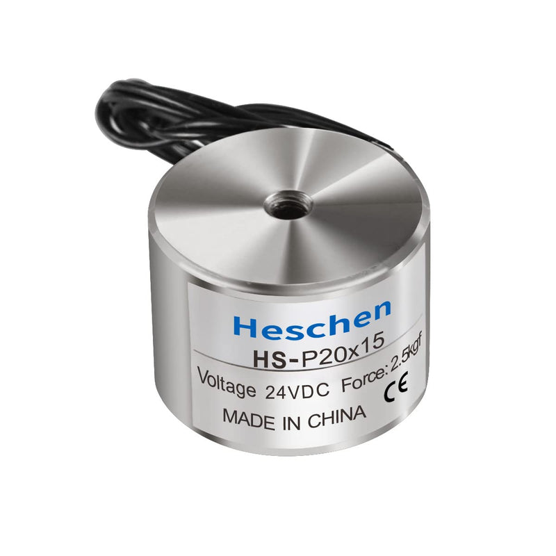 Electromagnet Magnet Solenoid P20/15, OD: 20mm, DC 24V, 2.5Kg/5.5lb