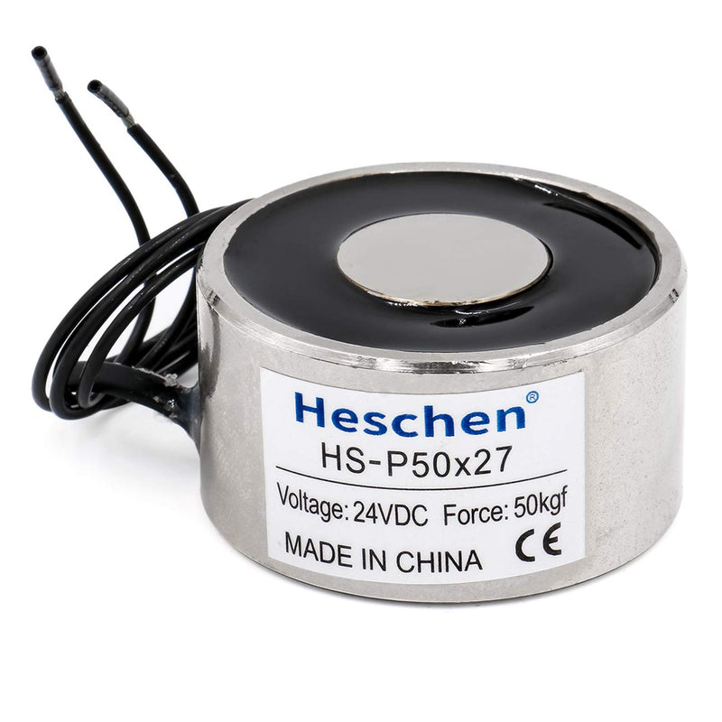 Electromagnet Magnet Solenoid P50/27, OD: 50mm, DC 24V, 50Kg/110 lb