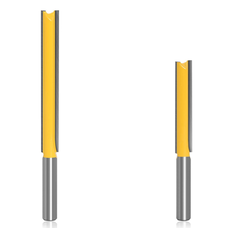 Bestgle Straight Cutter Cutting Blade 8 mm Shank Router Bit 2 Piece Cutter Groove Cutter Wood Cutter Bit Set Extension Cutter for Router Extra Long Cutting Length Straight Flush Cutter 50 mm 76 mm