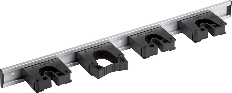 [AUSTRALIA] - Meister 9953140 Tool Holder Rail 510 mm – Device Bar & 4 Device Holders – Aluminium – Easy Installation / Tool Holder / Tool Holder for Garden Tools / Sturdy Tool Bar for Wall Mounting 