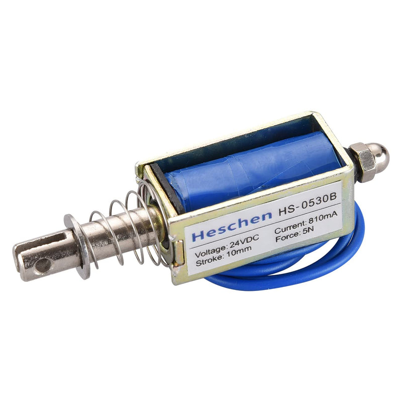 [AUSTRALIA] - Electric Solenoid Electromagnet, Electric Magnets, HS-0530B Push Pull Type 24VDC 10mm Stroke 5N Force 