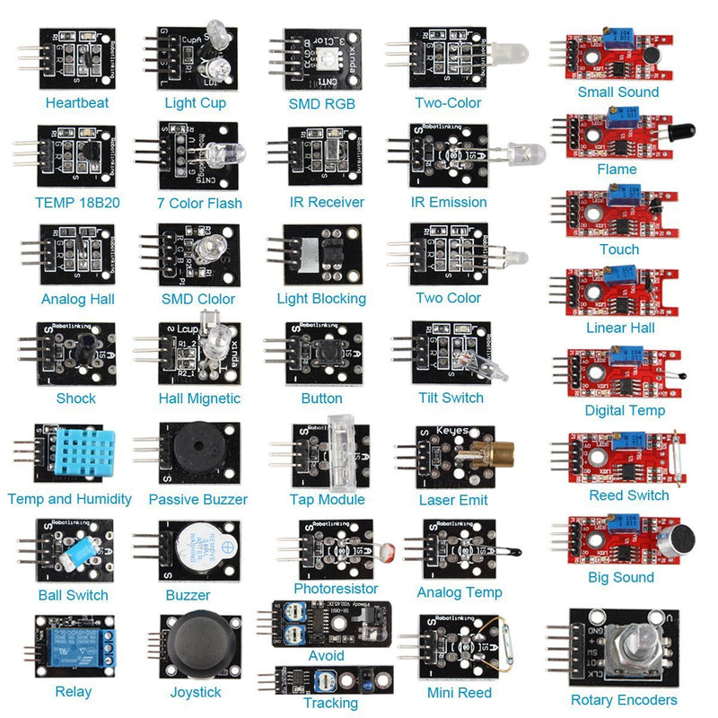 Dollatek Arduino Raspberry Pi Starter Kit 37 in 1 Sensor Module Arduino UNO R3 Mega2560 Nano K5