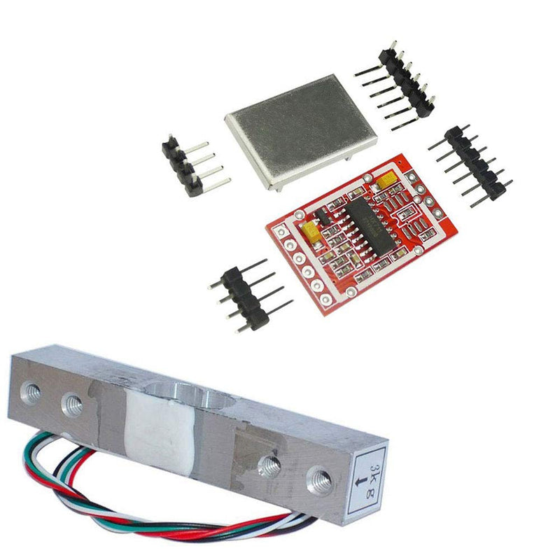 Aihasd 3 kg Digital Load Cell Weight Sensor Portable Electronic Kitchen Scales + HX711 AD Weighing Sensors Weighing Module Metal Shield for Arduino