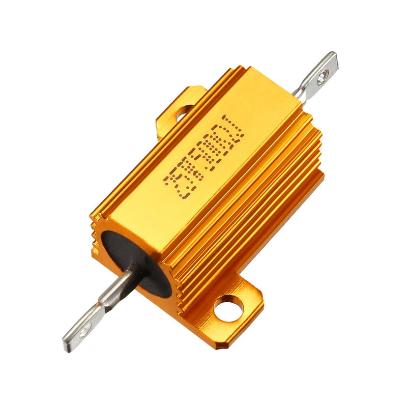 sourcing map 25 W 500 Ohm 5% Aluminium Casing Resistance Tap Load Resistors Gold