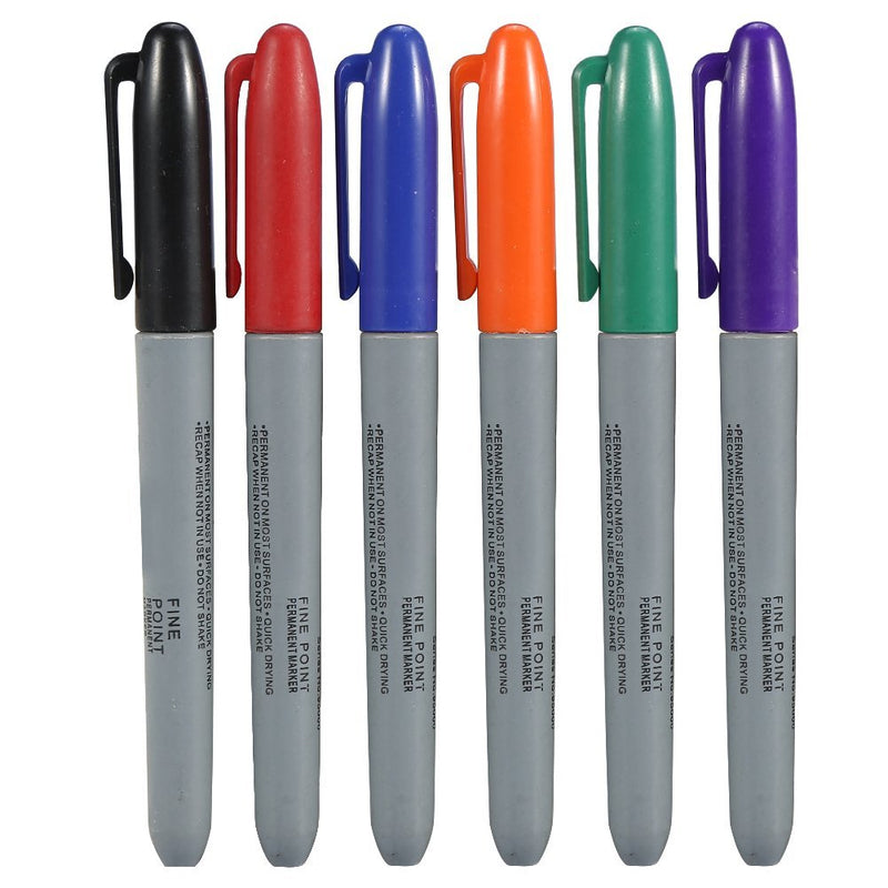 TOPINCN Tattoo Felt Tip Pen, Tattoo Marking Scribe Pen, Surgical Skin Marker Pen, Scribe Tool for Make-Up, Personal Accessories, Reusable Packaging, 6 Pieces/Set