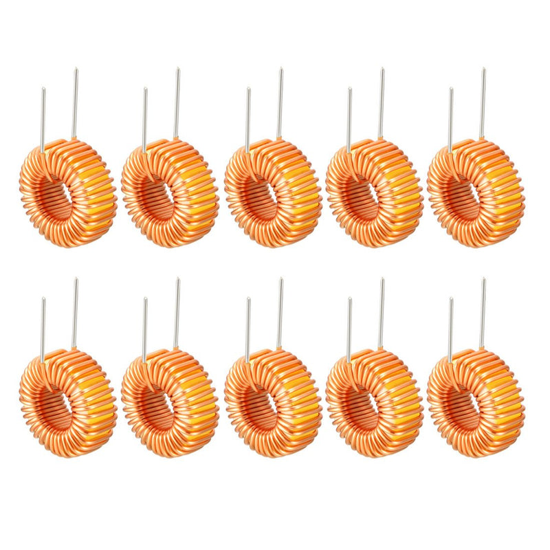 sourcing map Horizontal Toroid Induction Magnetic Single Layer Inductor 47uH 5A Coil DE de Pack of 10