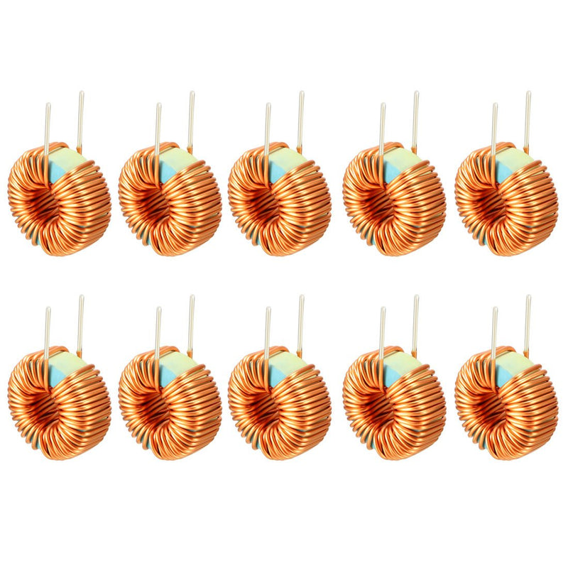 sourcing map 10 Pieces Horizontal Toroid Magnetic Monolayer Wire Inductor 100uH 3A Coil 10Pcs 100uH 3A