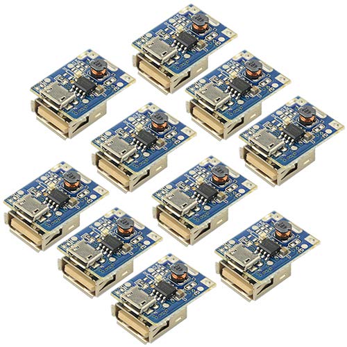 WMYCONGCONG 10 PCS 5V 1A Boost Power Supply Module Lithium Battery Charge Protection Board HT4928S DIY Charger Light Emitting Diodes Display USB and Micro Port
