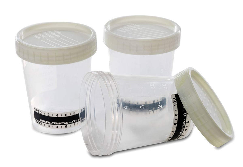 Sterile Urine Cup / Sample Cup Screw Top 120ml with Temperature Indicator Pack of 5