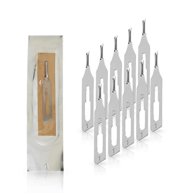 May 10 x Hollow Chisel Blades Figure 1 Sterile, Suitable for Scalpel Holder No. 3 - Sterile Blades for Foot Care & Podiatry for Removing Corns, Calluses in Nail Fold & Ingrown Nails