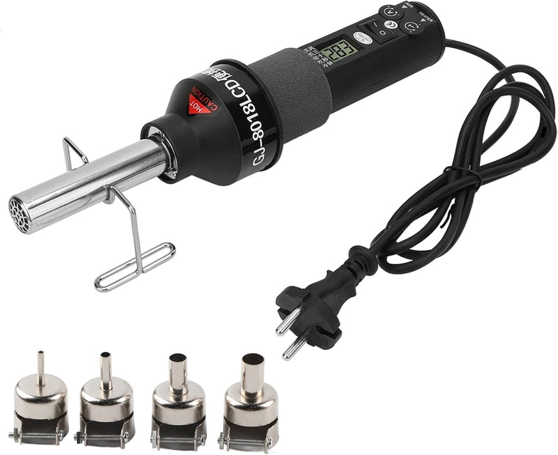 DEWIN Hot Air Gun, Hot Air Welder 220 V 450 W LCD Adjustable Electronic Heat Gun Desoldering Soldering Station IC SMD BGA