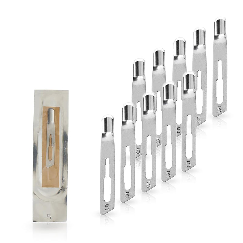 May Figure 5 Hollow Chisel Blades, Pack of 10, Individually Sterile Packed - Scalpel Blades for Corns & Callus Removal, for Medical Foot Care & Podiatry, Fits Scalpel Holder No.3