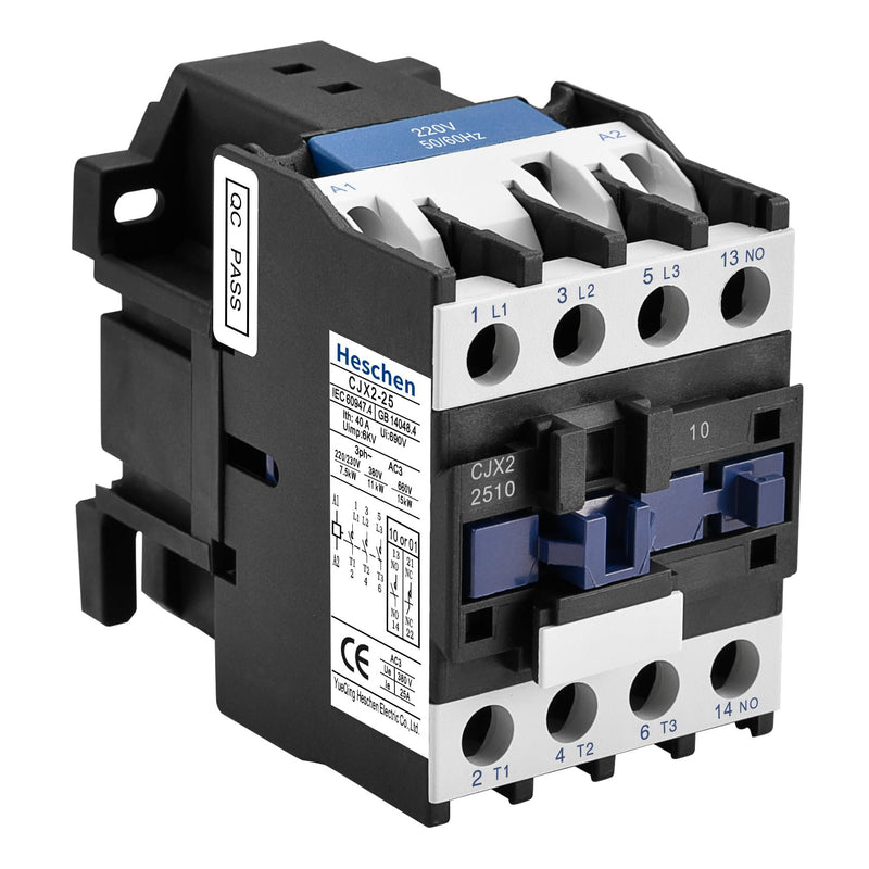AC Contactor CJX2-2510 220V 50/60Hz Coil 3P 3 Pole Normally Open Ie 25A Ue 380V