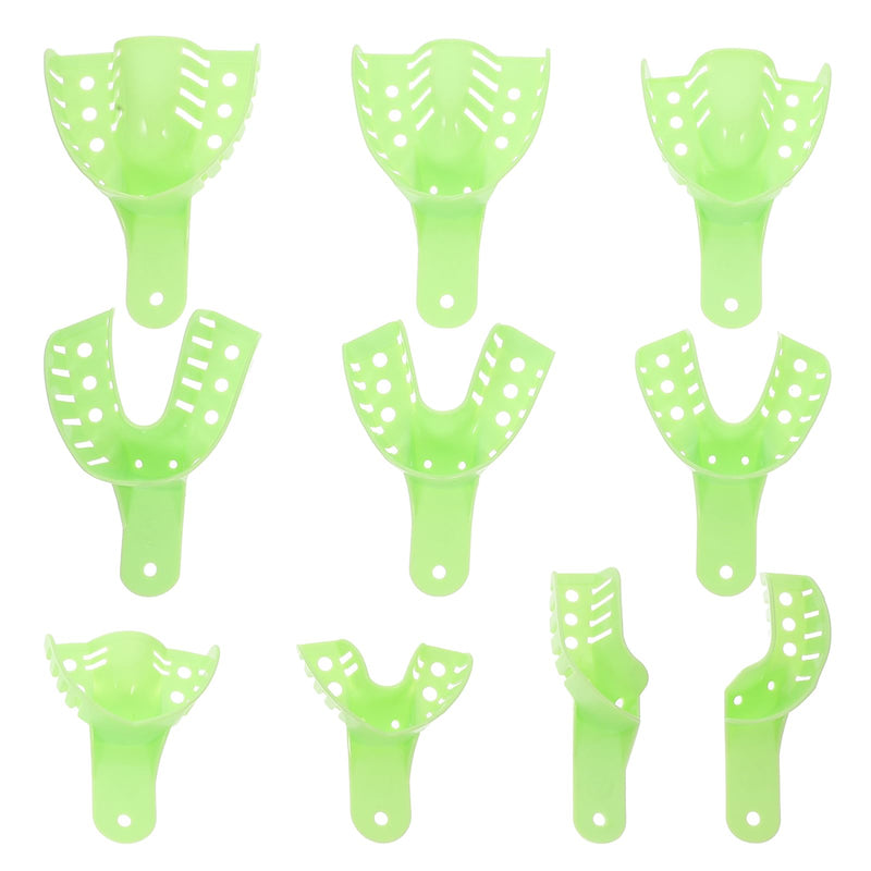 [AUSTRALIA] - Healifty Dental Disposable Trays Impression Spoons Pack of 10 (Light Green) 