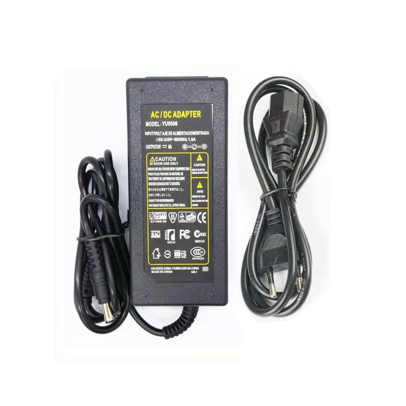 5V 6A 30W, Power Adapter Transformer Charger for LED Strips, Routers, Speakers, LCD TVs, Cameras, TV Boxes, USB Hub and 5V Home Electronics 5V 6A 30W