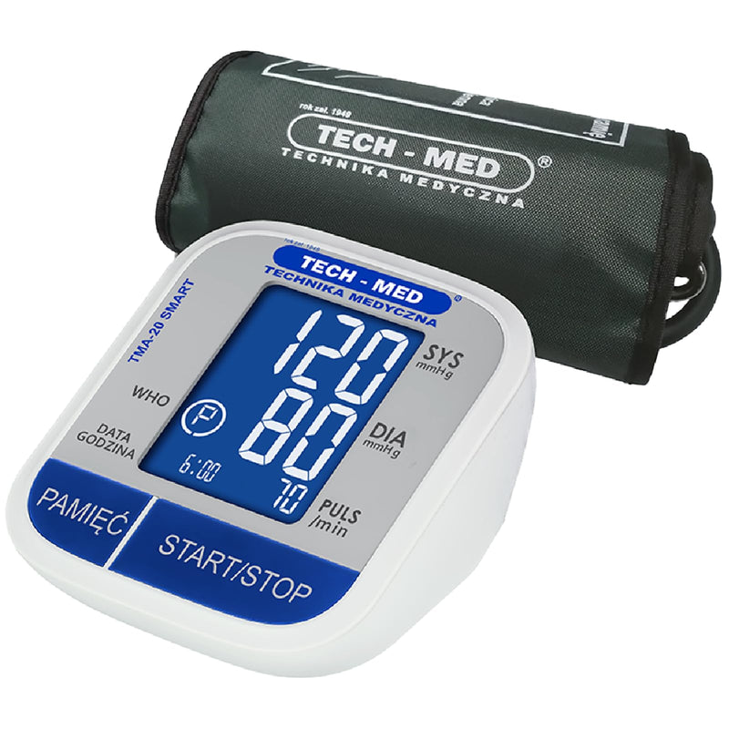 TECH-MED Digital Blood Pressure Monitor Upper Arm TMA-20 SMART, Blood Pressure, Pressure Display, Highest Accuracy, Reliability and Measuring Comfort, Universal Cuff