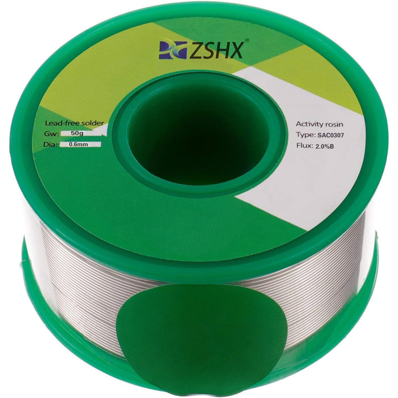 Solder Wire Sn99 Ag0.3 Cu0.7 Rosin core Solder Wire for Electrical Soldering (0.6mm 50g) 0.6mm 50g