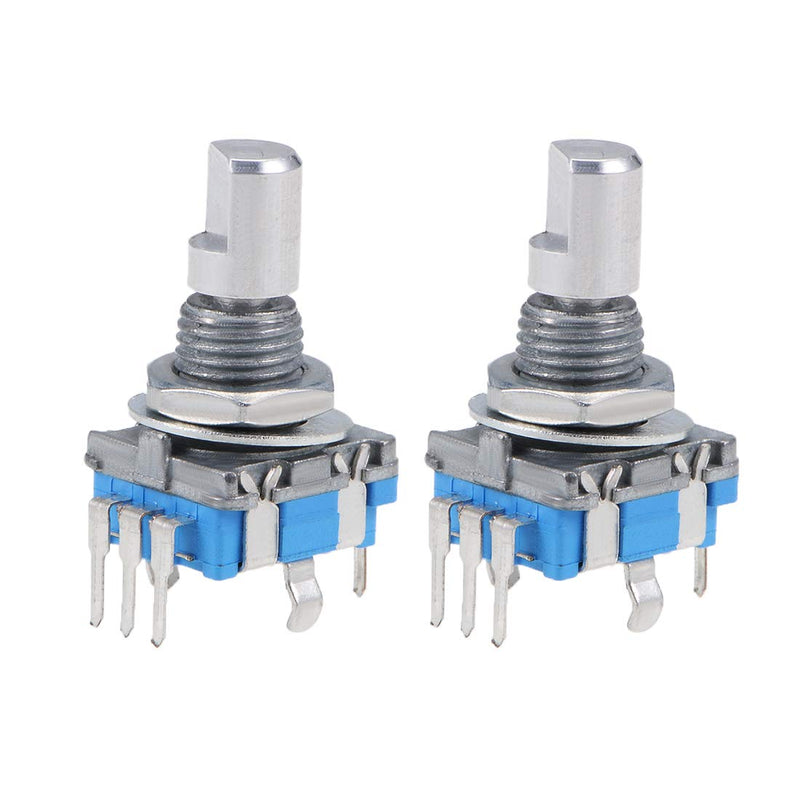 sourcing map 360 Degree Rotary Encoder Code Switch Digital EC11 7 Pins 15 mm D-Shaft Pack of 2
