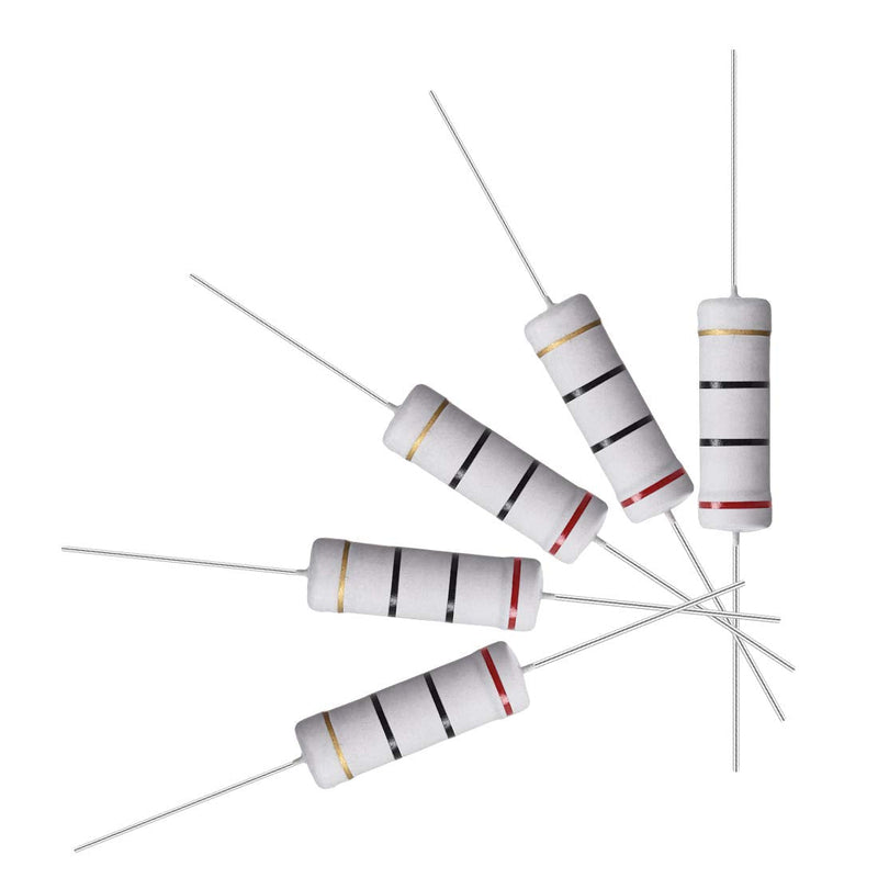sourcing map Metal Oxide Film Resistor 5 Watt Axial Cable 20 Ohm ± 5% Tolerance Pack of 10