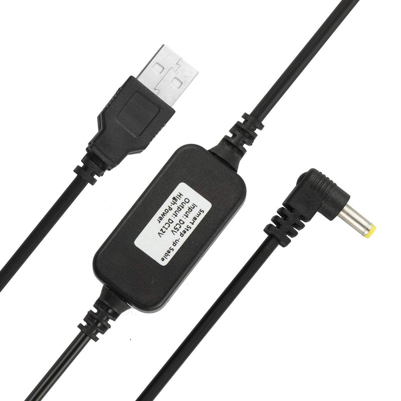 USB 5V to DC 12V Power Cable Compatible with Amazon Echo Spot and Echo Dot 3rd Generation, USB Voltage Step Up Converter Cable, Power Supply Adapter Cable, DC 5V to DC 12V Cable (Black) black