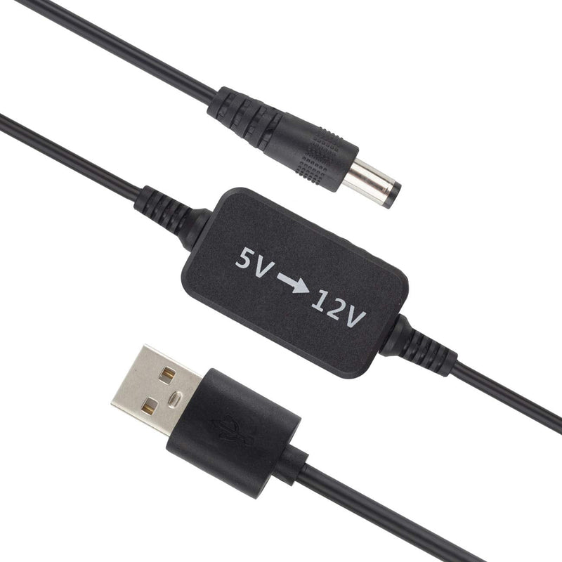 [AUSTRALIA] - USB to 12V Voltage Converter Cable, DC USB 5V to DC (5.5x2.1mm Male) Transformer Power Supply Adapter Cable Charging Cable 1.5m (5V-12V) 5V-12V 