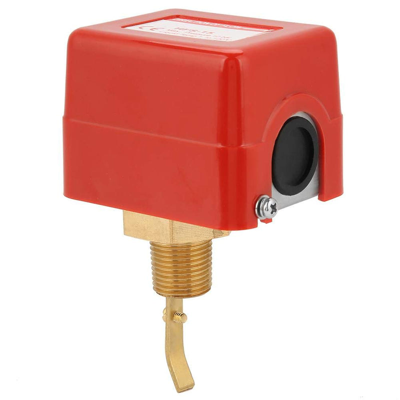 Flow Monitor, 1/2 Inch Adjustable Thread Connection SPDT Contacts Water Paddle Flow Valve Switch 1.0MPa Flow Regulator for Water Treatment System, Central Air Conditioning etc. (Red)
