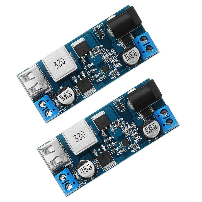 Hailege 2pcs 24V/12V to 5V/5A Power Module DC-DC Step-Down Power Supply Converter with USB Port