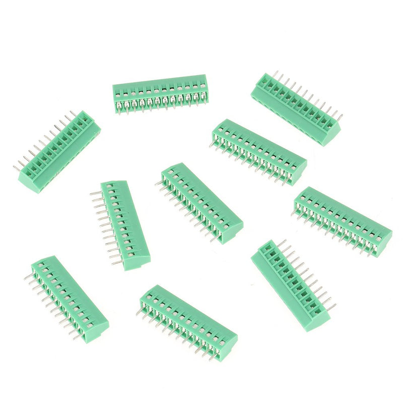 [AUSTRALIA] - Screw Terminals 10 Pieces/Set 12 Pin 2.54 mm Pitch PCB Screw Terminal Block Connector Screw Terminal Block Earth Terminal Strips for PCB Wiring etc 