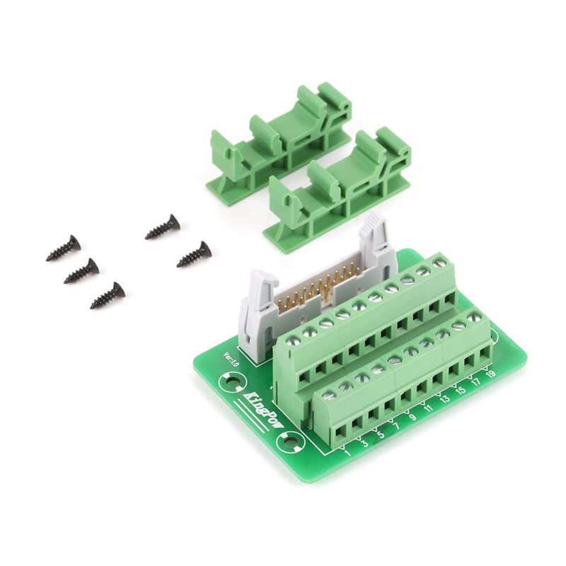 Marhynchus 20 Pin Connector Breakout Block Header IDC20P Terminal Block Connector PLC Interface with Bracket