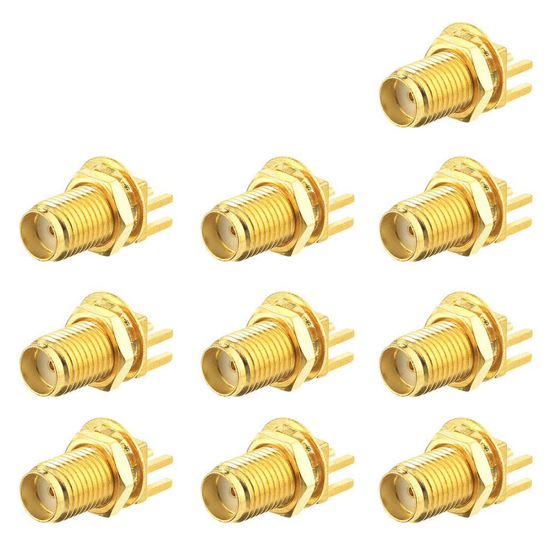 Eightwood SMA Plug SMA Female Straight Bulkhead Solder .062 Inch End Launch for Wireless WLAN WiFi Antenna 10 Pieces Multi-Way Solder PCB
