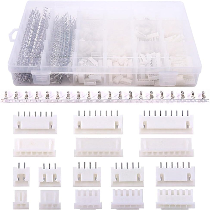 YIXISI 460 Piece JST Connector Kit, JST-XH, 2.54 mm Pitch Female Pin Header, JST Adapter Cable Plug, JST Male and Female Connector (2/3/4/5/6 Pin) White-Jst Xh