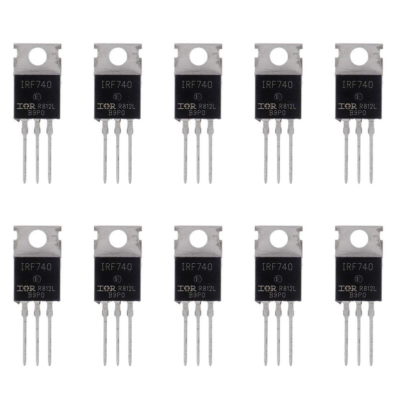 BOJACK IRF740 MOSFET Transistors IRF740N 10A 400V N-Channel Field Effect Transistor TO-220 (Pack of 10)