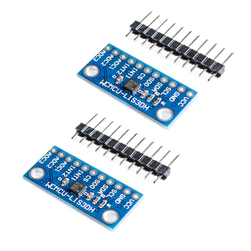 Hailege 2pcs LIS3DH Tri-Axis Acceleration Development Board 3-Axis Acceleration Sensor Replaces ADXL345 Built-in Temperature Sensor