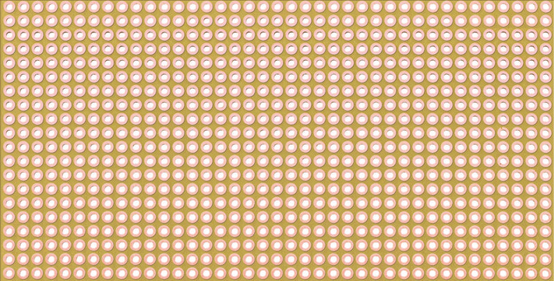 Rademacher 811-1 Perforated Grid Plate (Pack of 25) Hard Paper 50 x 100 mm, Pitch 2.54 mm, 39 Rows of Holes, Copper Coating on One Side 35 µm, Board 1.6 mm