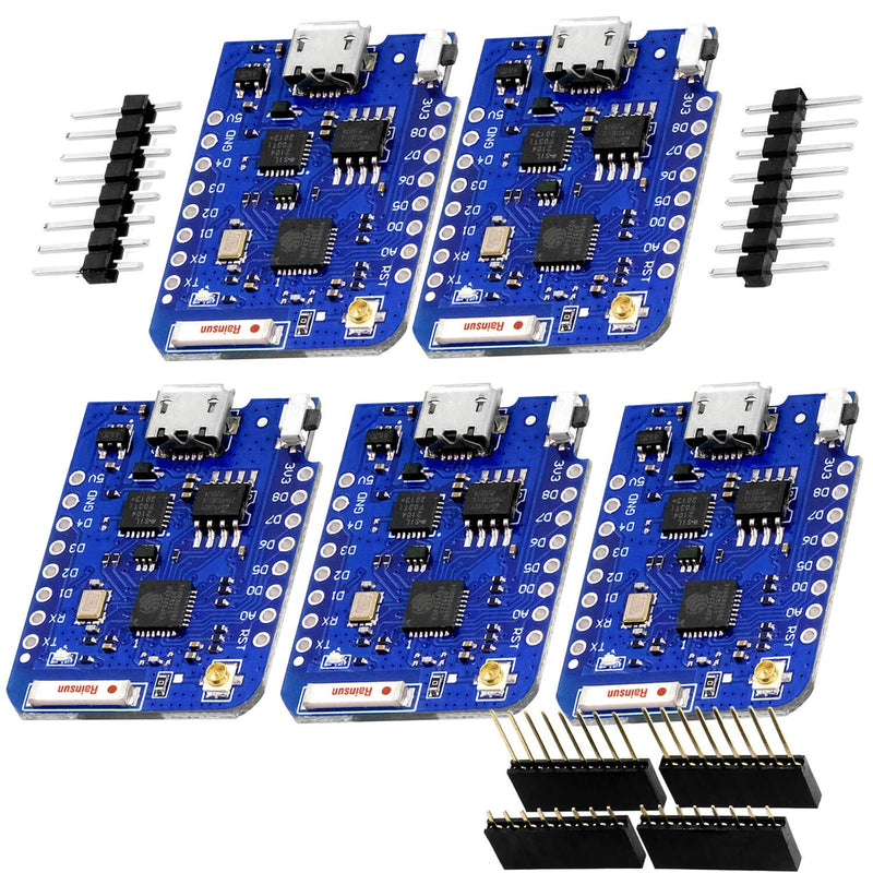 AZDelivery 5 x D1 Mini Pro ESP8266 ESP-8266EX CP2104 WiFi Development Board Compatible with Arduino Includes E-Book