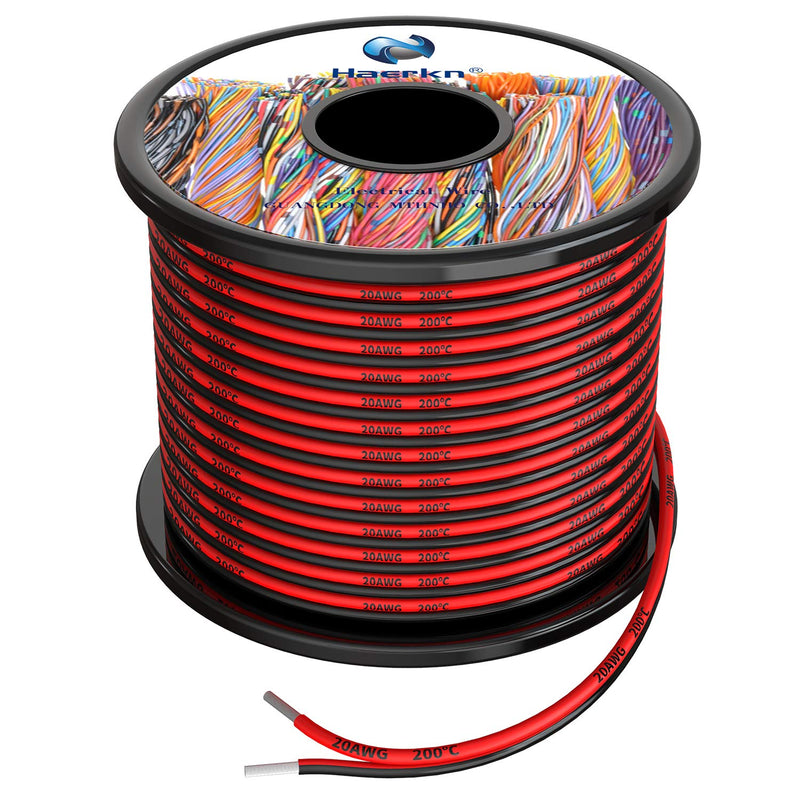 [AUSTRALIA] - 20awg 2 x 0.5 mm² Silicone Electric Wire Cable Oxygen-Free High Temperature Resistant Stranded Tinned Copper Wire, 2 x 30 Metres 20awg/0.5mm² 