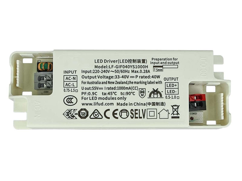 LED Driver DC 1000mA 33V-40V DC 40W Constant Current Supply for LED Panel 60 x 60 cm