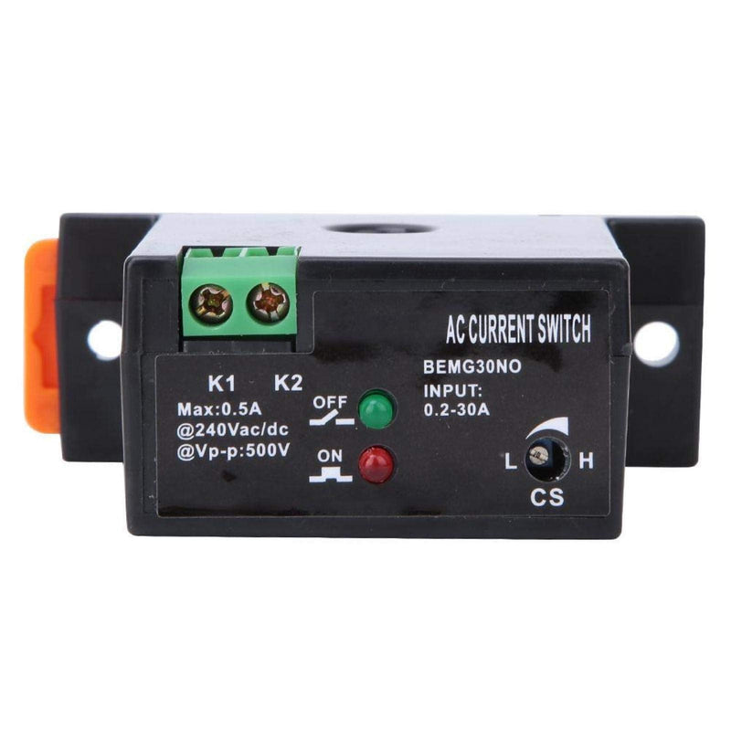 Uadme Adjustable Current Switch, Current Meter Switch AC 240V 0.2-30A, Normally Open Current Sensor Control Switch, for Industrial Automation Devices, Buzzer, Relay, Microcontroller