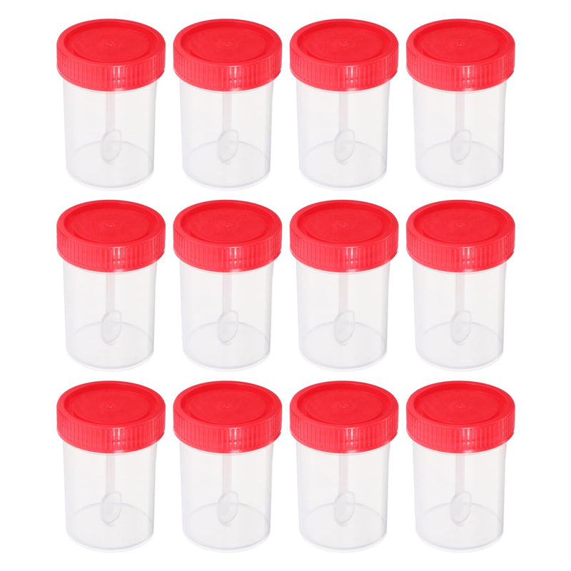 [AUSTRALIA] - Healifty 50 Pcs Screw On Sample Cups with Spoon Stool Sealed Container Sample Tube 40ml 