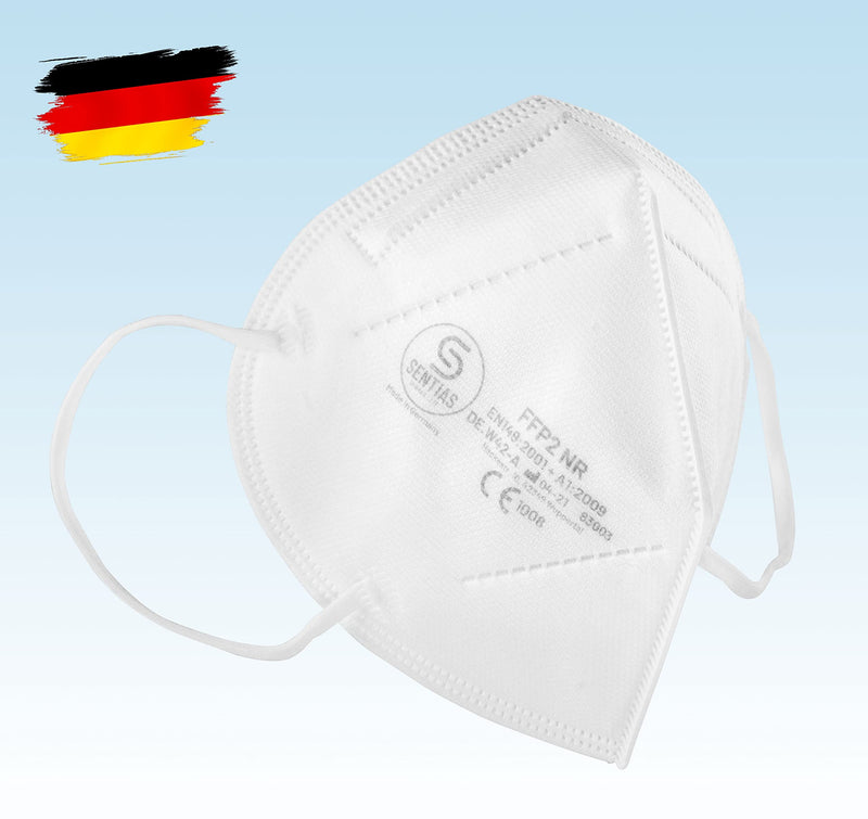 FFP2 Maske in Deutschland hergestellt - Atemschutzmaske mit 98% Filterwirkung - 4-lagig, 10 Stück