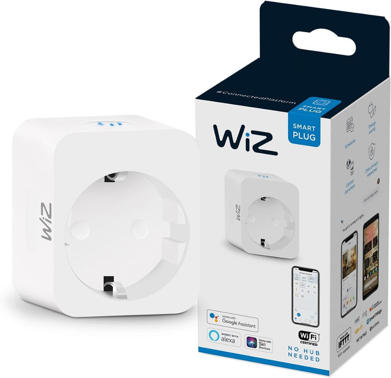 WiZ Smart Plug - Smart Plug - App / Voice Control via Wi-Fi - Single Pack - White Without power consumption meter