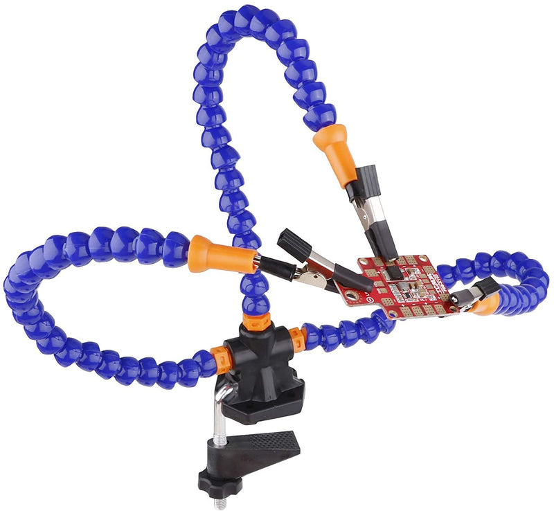 Flexible Helping Hands Soldering, Third Hand Soldering Station, Simple Design for Easy Operation (Three Flexible Arms, 5cm Adjustable Clamp Clip)