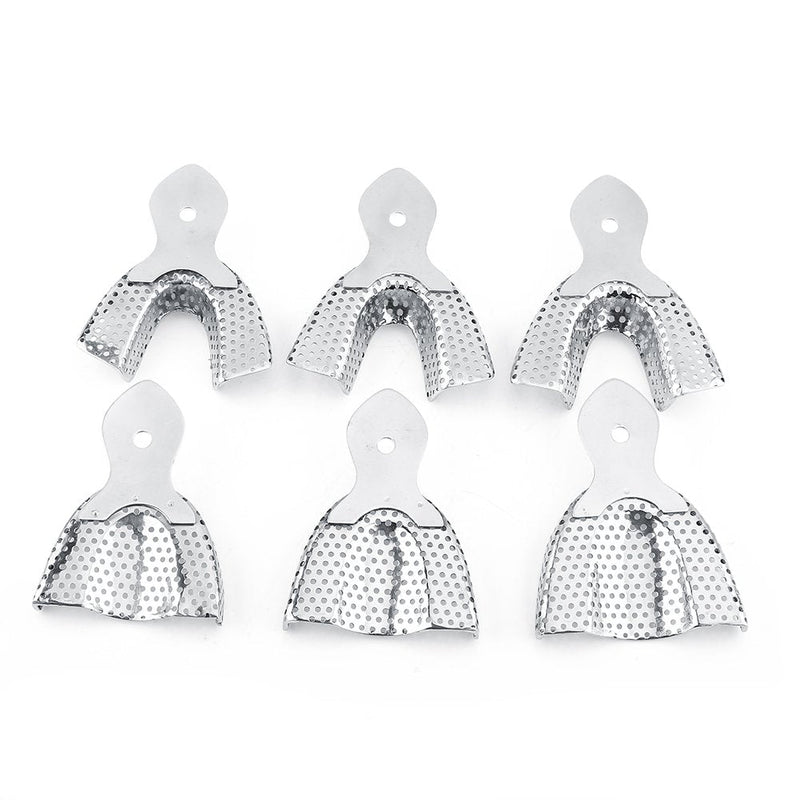 Wincal Dental Trays - 6 Pieces Stainless Steel Autoclavable Tooth Trays Impression Tray Upper & Lower Dental Trays, Dental Imprint Trays, Autoclavable Impression Tray