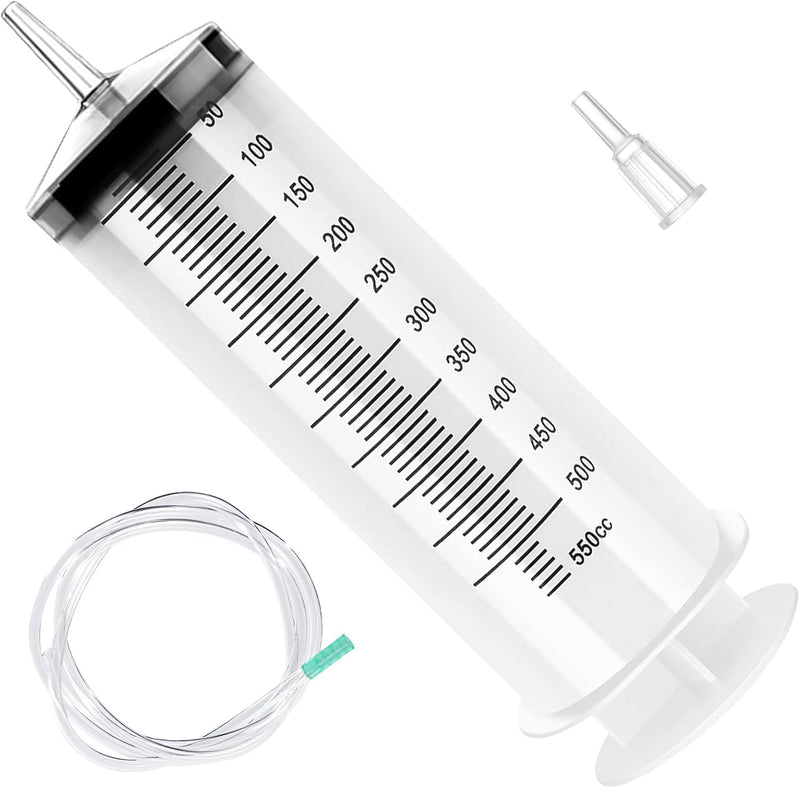 [AUSTRALIA] - Large Syringe 500 ml Reusable Liquid Syringe with Catheter Plastic Syringe with Large Capacity for Laboratory, Industrial, Garden and Pet Feeding 500ml 
