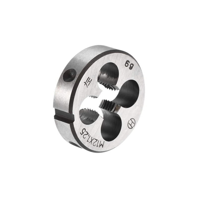 sourcing map M12 X 1.25 Metric Round Bar Machine Thread Left Hand Thread Alloy Tool Steel