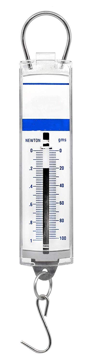 Utoolmart Stainless Steel Panel Spring Scales 1N + 2.5N + 5N Acrylic Body S-shaped Hook Mechanical Experiment Instrument for Laboratories Teaching Activities