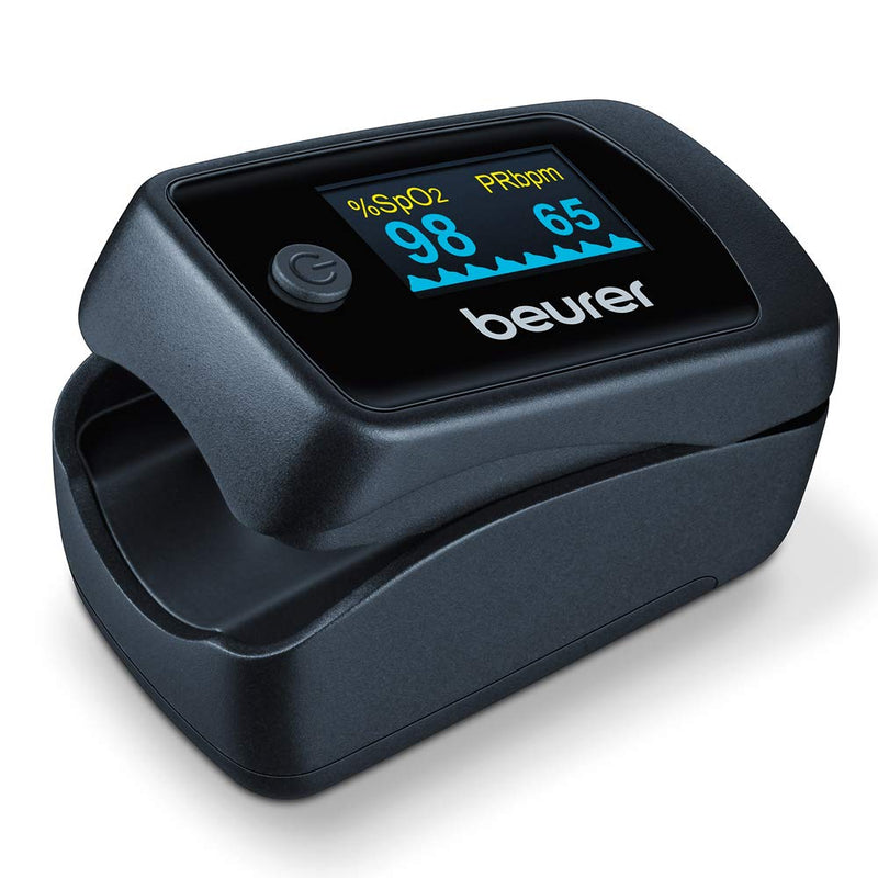 Beurer PO 40 Pulse Oximeter For Measuring Oxygen Saturation, Heart Rate And Perfusions Index (PI), Pain Free Application, Colour Display black Single