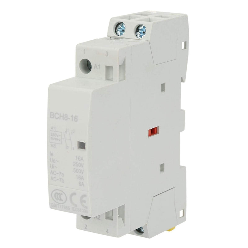 Contactor, 220 V/230 V, DIN rail, household AC contactor, 16 A contactor, number of main contacts, 2P, 2NO 50/60 Hz, circuit control